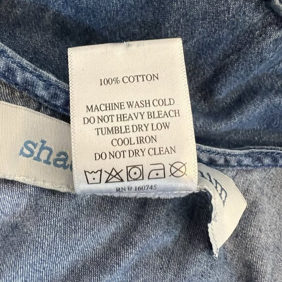 Shades of Denim Fit & Flare Sleeveless Tiered Dress Blue 100% Cotton M - Picture 8 of 8